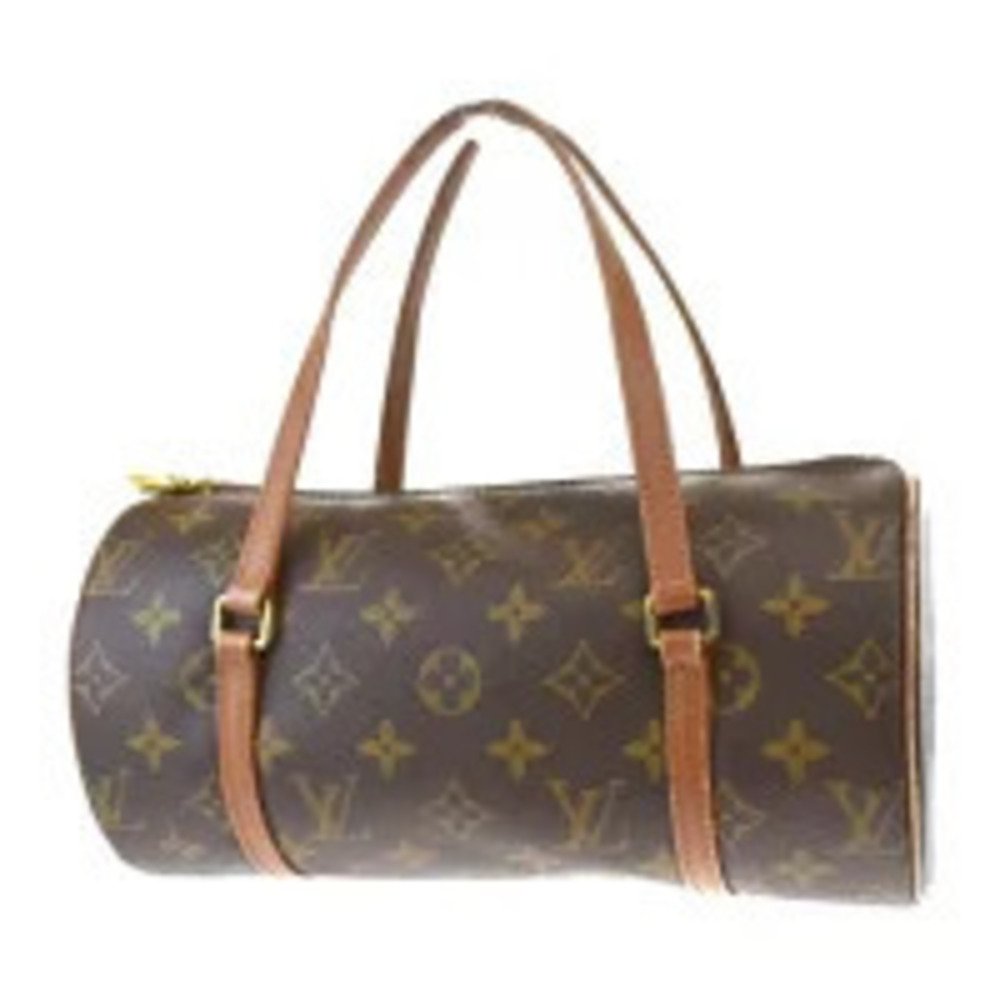 Louis Vuitton Papillon Top Handle Bag Cylindrical Monogram Leather Brown
